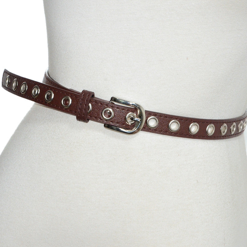 Faux leather pin buckle belt