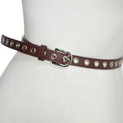 Faux leather pin buckle belt