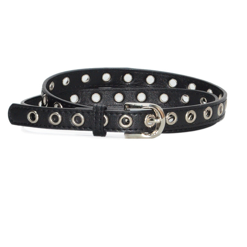 Faux leather pin buckle belt