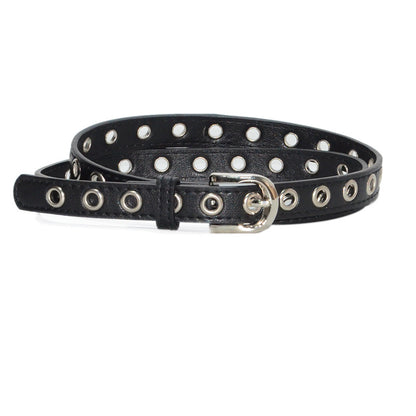 Faux leather pin buckle belt