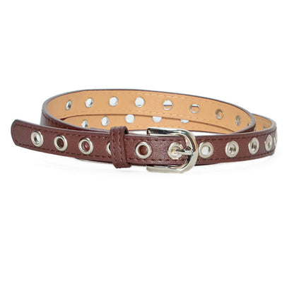 Faux leather pin buckle belt