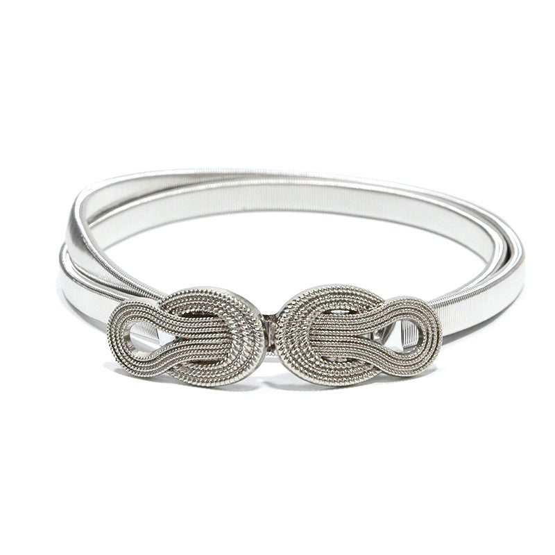 Cloud pair buckle elastic chain thin belt