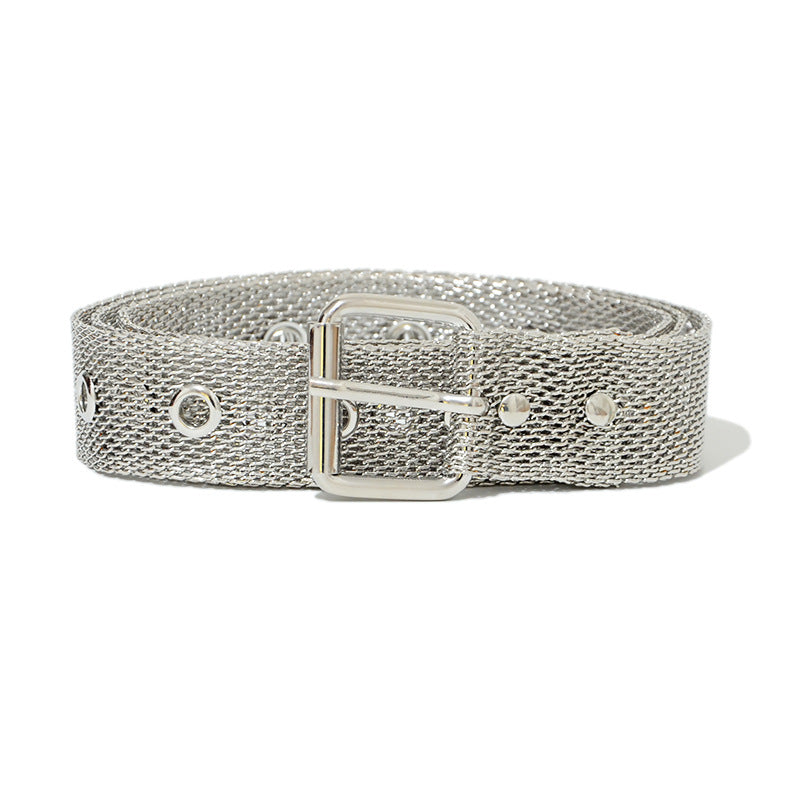 Hollow mesh metal belt