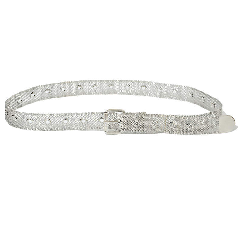 Hollow mesh metal belt