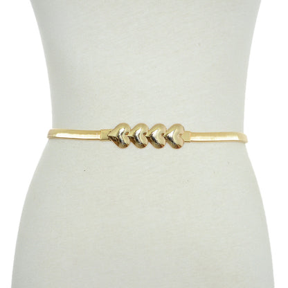 Heart buckle elastic metal waist chain