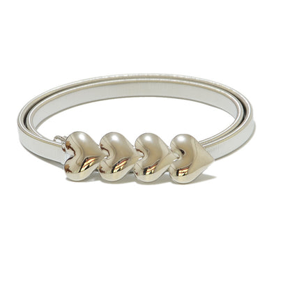 Heart buckle elastic metal waist chain