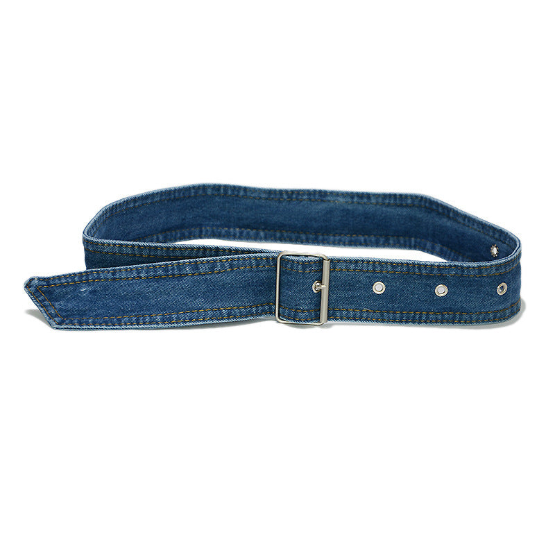 Denim pin buckle belt