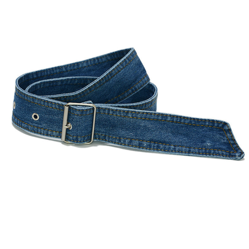 Denim pin buckle belt