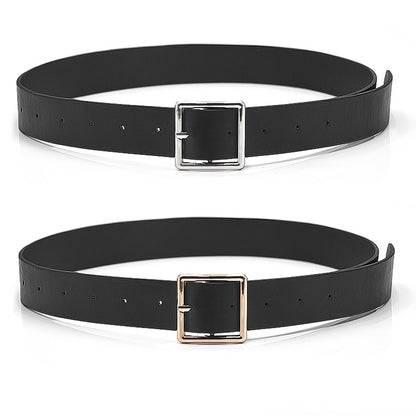 Square button head pu belt wholesale