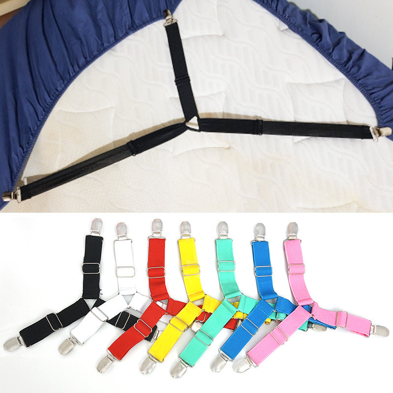 Non-slip triangular sheet retaining clip, adjustable