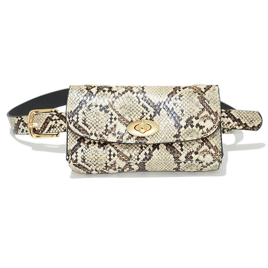 Belt Women's Casual Decoration Python Pattern Fanny Pack