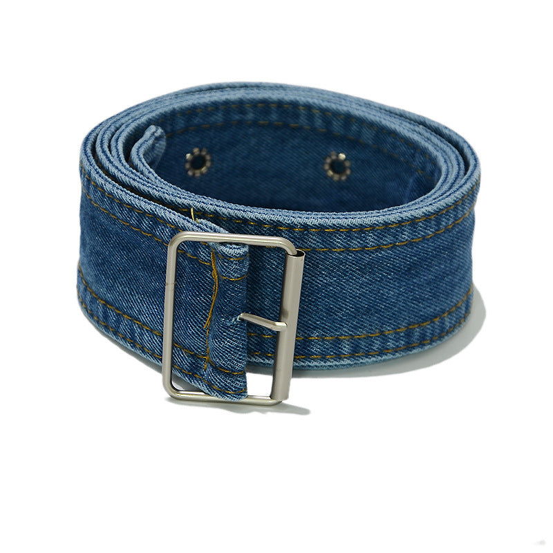 Denim pin buckle belt