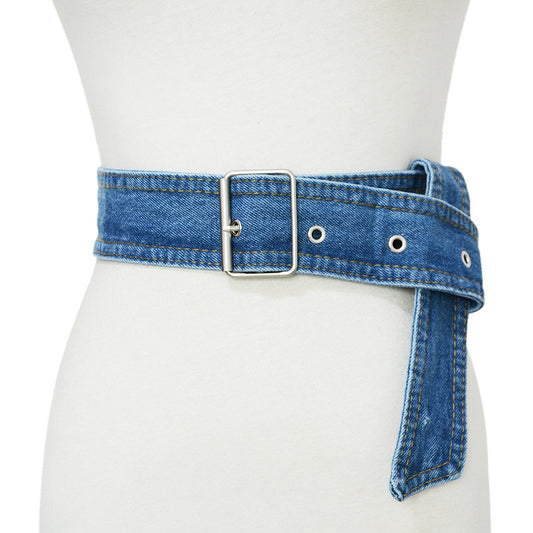 Denim pin buckle belt