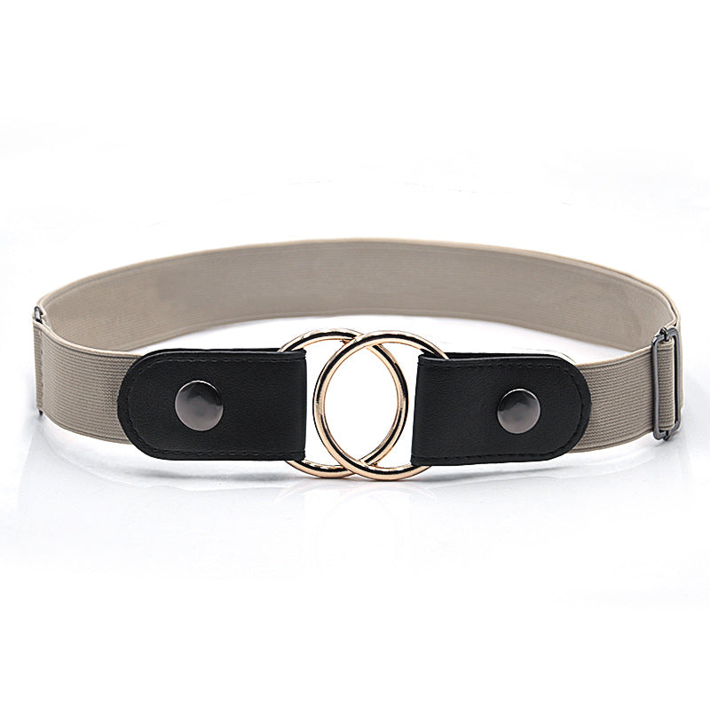 Elastic round buckle belt