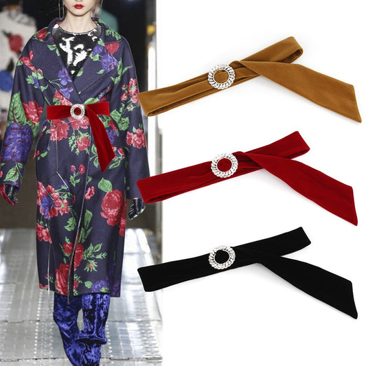 Rhinestone buckle belt woman