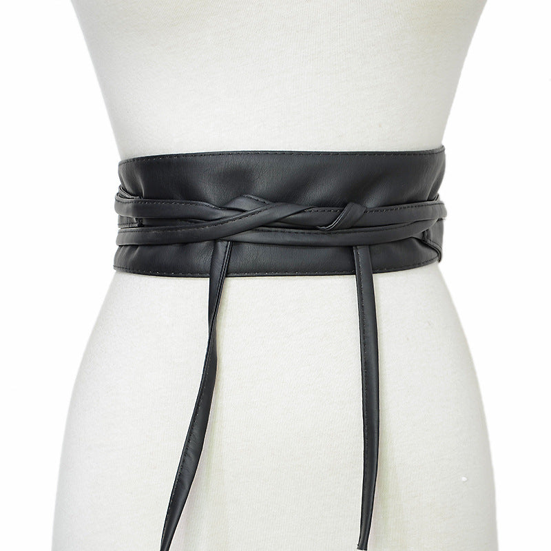 Bow strap soft-faced pu imitation leather