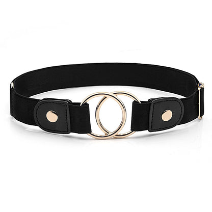 Round buckle adjustable elastic belt