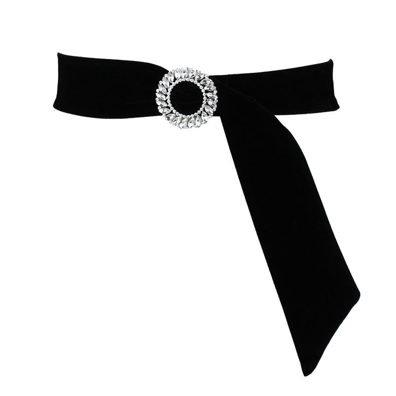 Rhinestone buckle belt woman