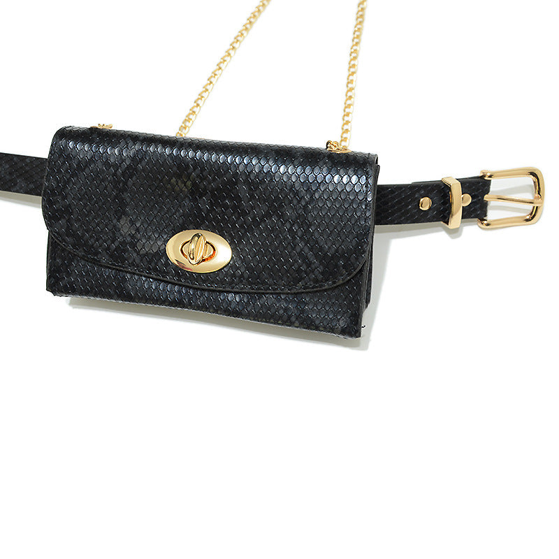 Belt Women's Casual Decoration Python Pattern Fanny Pack