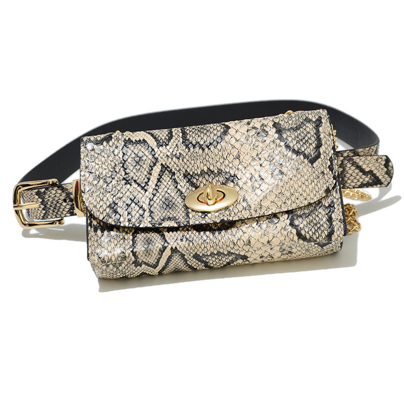 Belt Women's Casual Decoration Python Pattern Fanny Pack