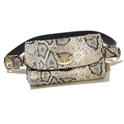 Belt Women's Casual Decoration Python Pattern Fanny Pack