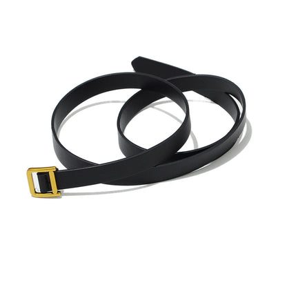 Copper square buckle imitation leather soft thin belt