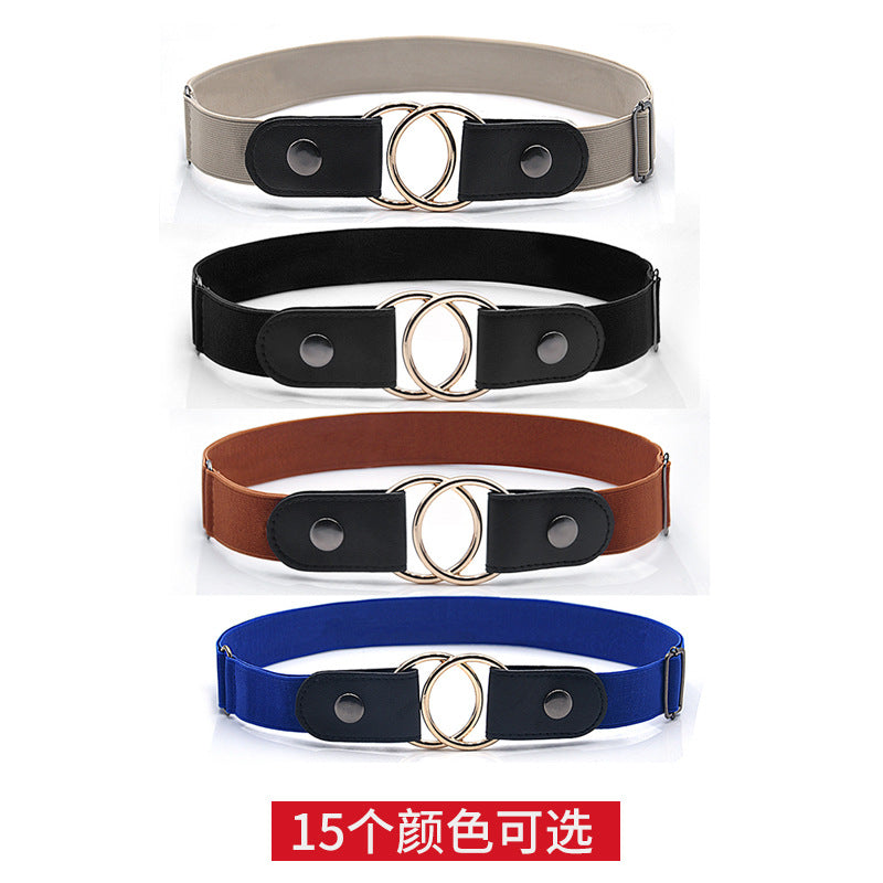 Elastic round buckle belt