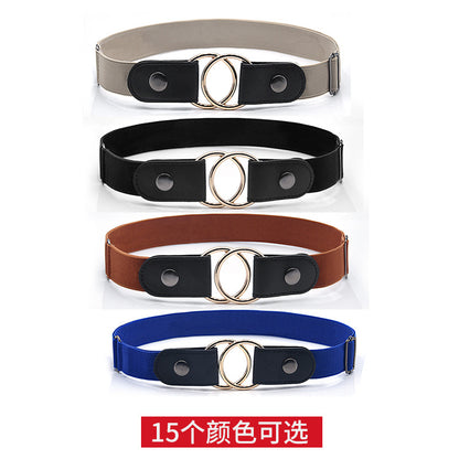 Elastic round buckle belt