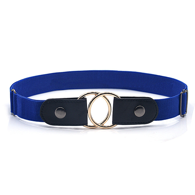 Elastic round buckle belt