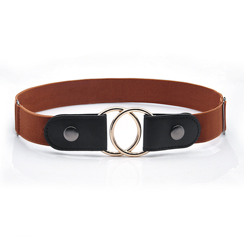 Elastic round buckle belt