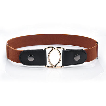 Elastic round buckle belt