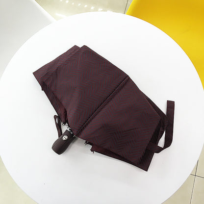 Golden Striped Tri-fold Umbrella Sunshade Business Gift