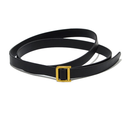 Copper square buckle imitation leather soft thin belt