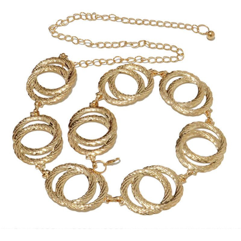 Double ring iron sheet chain waist chain