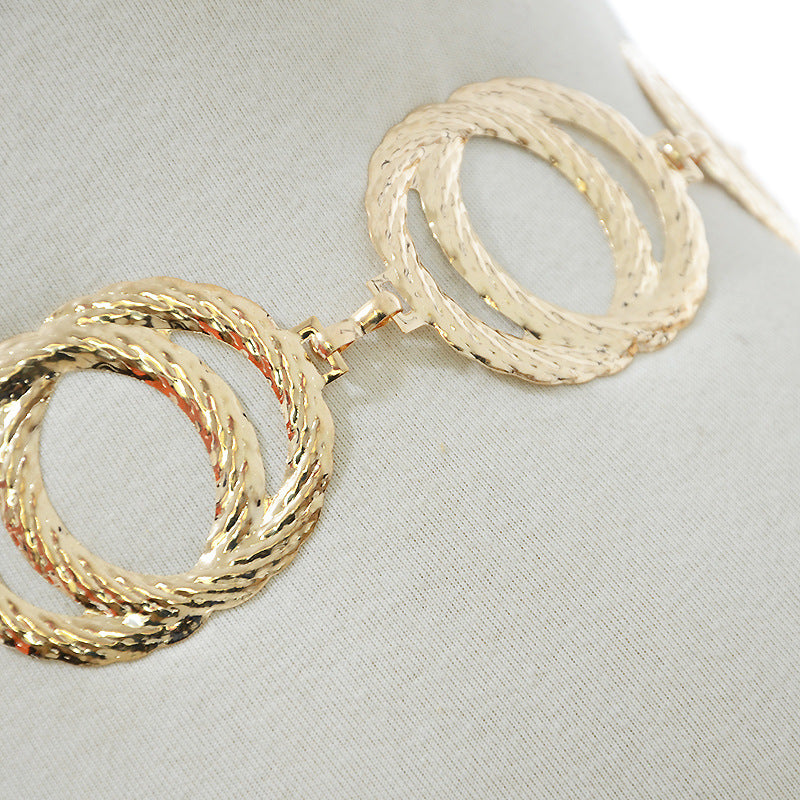 Double ring iron sheet chain waist chain