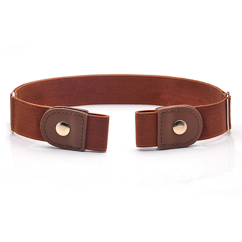 Spot leather elastic belt black