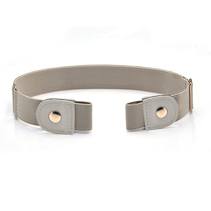 Spot leather elastic belt black