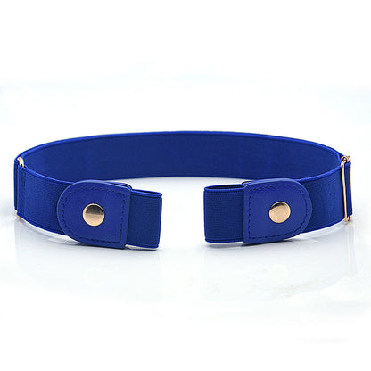 Spot leather elastic belt black