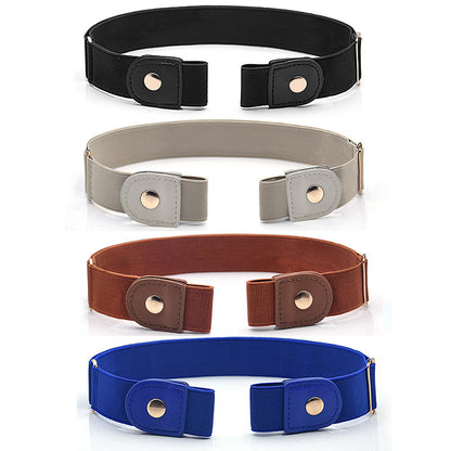 Spot leather elastic belt black