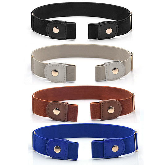 Spot leather elastic belt black
