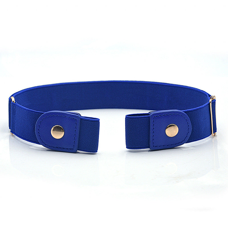 Spot leather elastic belt black