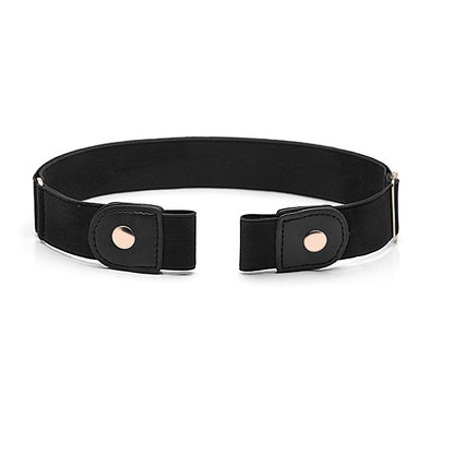 Spot leather elastic belt black