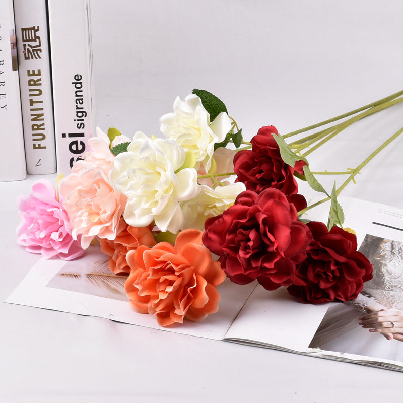 Artificial flower 3 heads gardenia