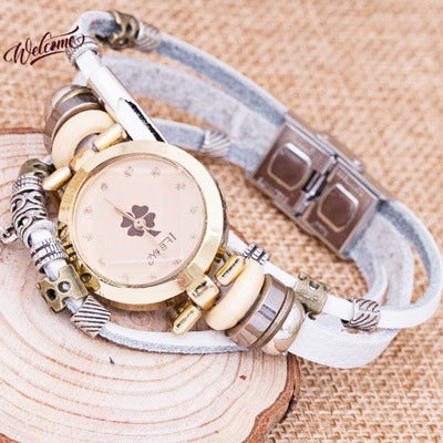 Four-Leaf Clover Bracelet Watch
