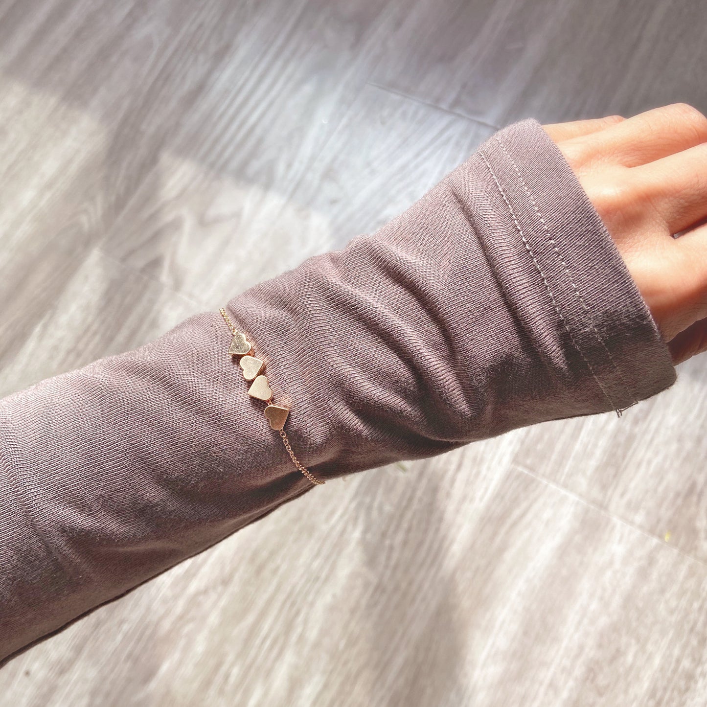 Gold Peach Heart Bracelet