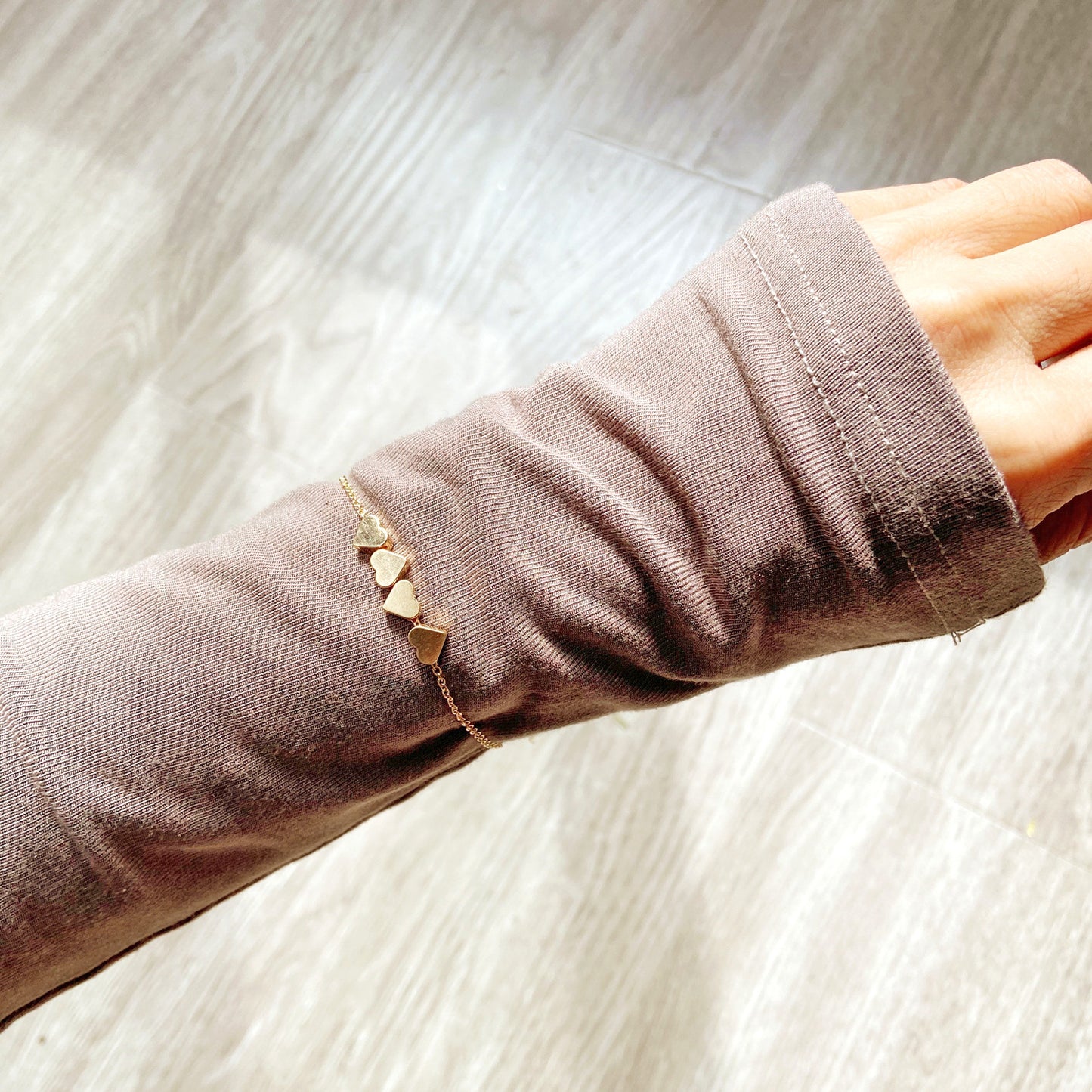 Gold Peach Heart Bracelet