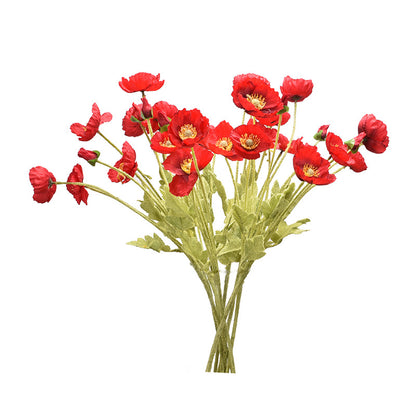 4 artificial poppy flowers