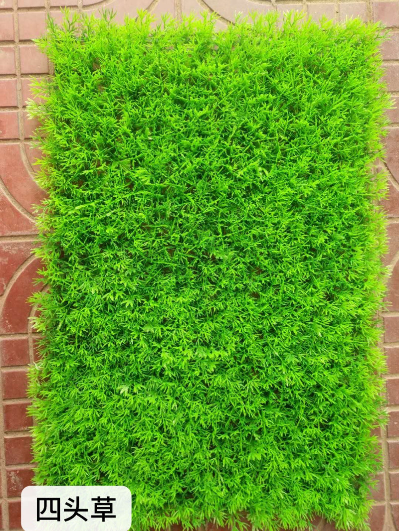Artificial turf green wall flower wall