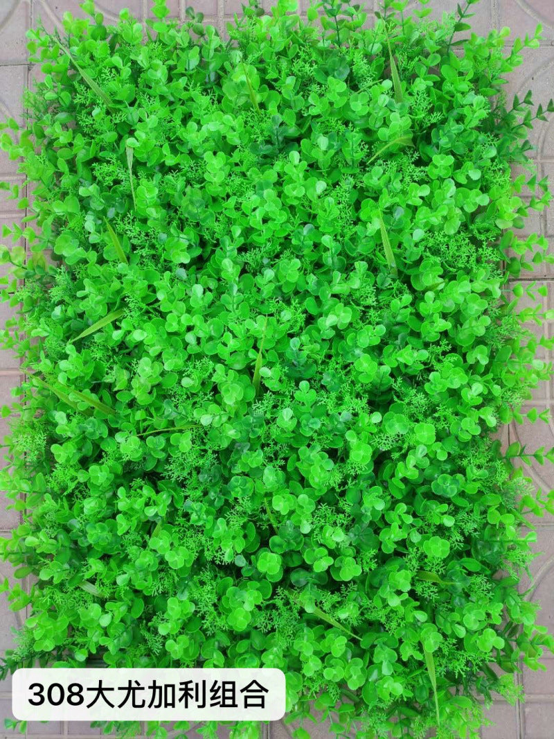 Artificial turf green wall flower wall