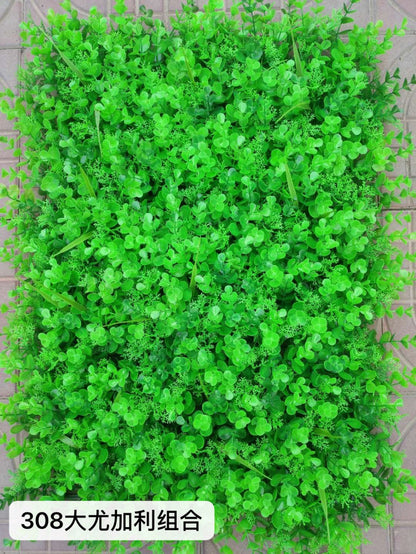 Artificial turf green wall flower wall